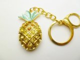 2" Yellow Crystal Pineapple Keychain